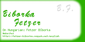 biborka fetzer business card